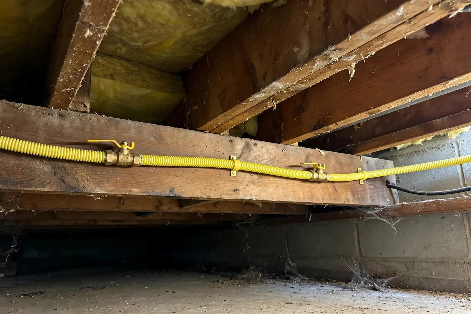New gas line being installed and pressure tested for a home appliance in Lancaster, PA