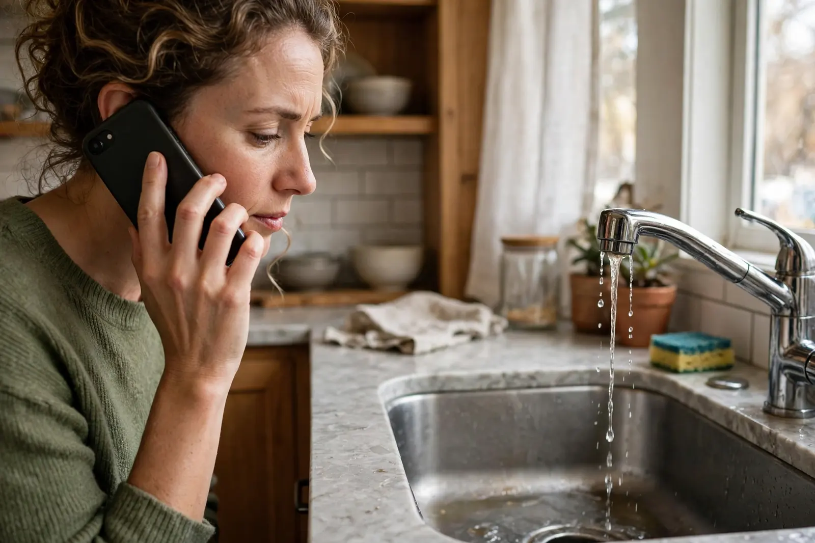 Phone call connecting a Lancaster PA homeowner with a local plumber